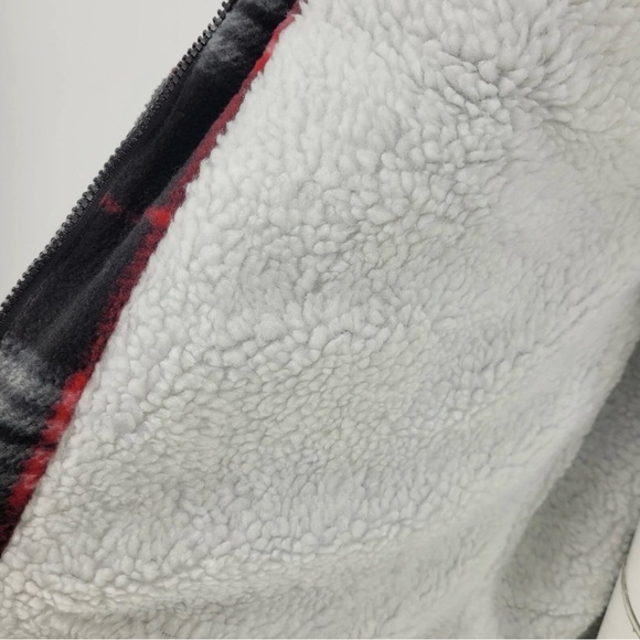 Mens Padded Hooded Sherpa Fur Lined Lumberjack Flannel Work Jacket Warm Thick - Picture 8 of 8